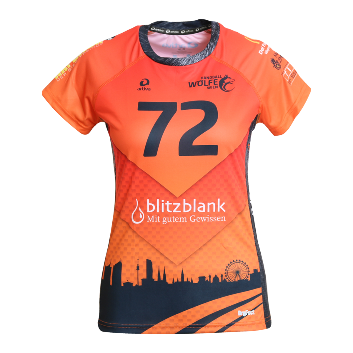 Handball-Wolfe-Wien-handballshirt-orange-women-72-front
