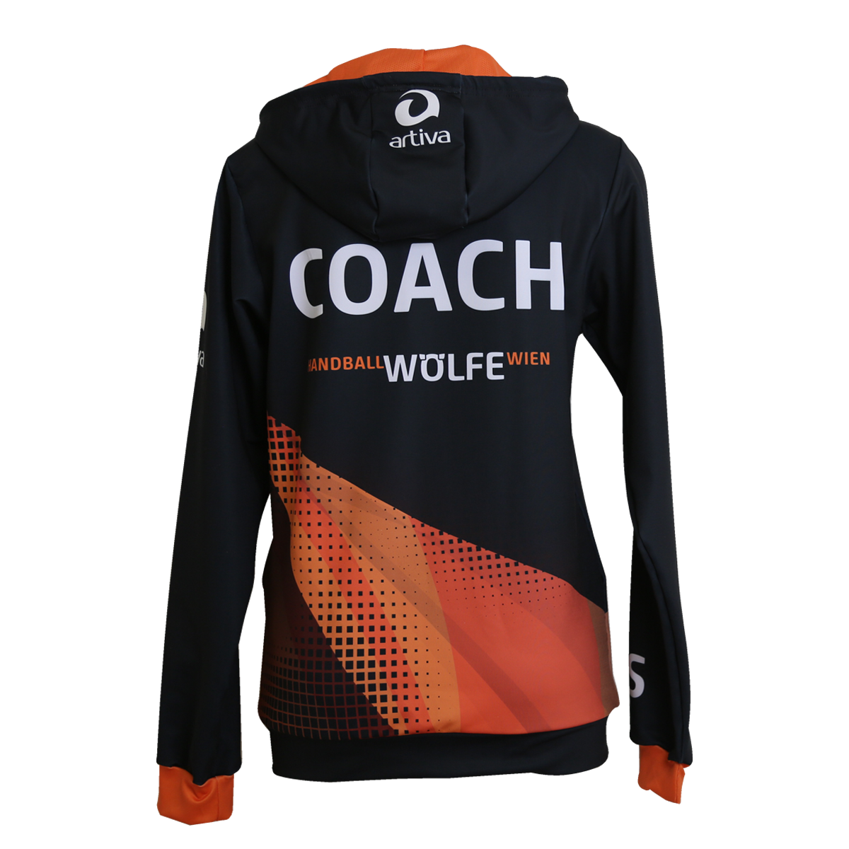 Handball-Wolfe-Vienna-zipper-hoodie-black-women-coach-back
