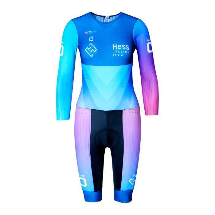 Track Cycling Trisuit Longsleeve Damenschnitt