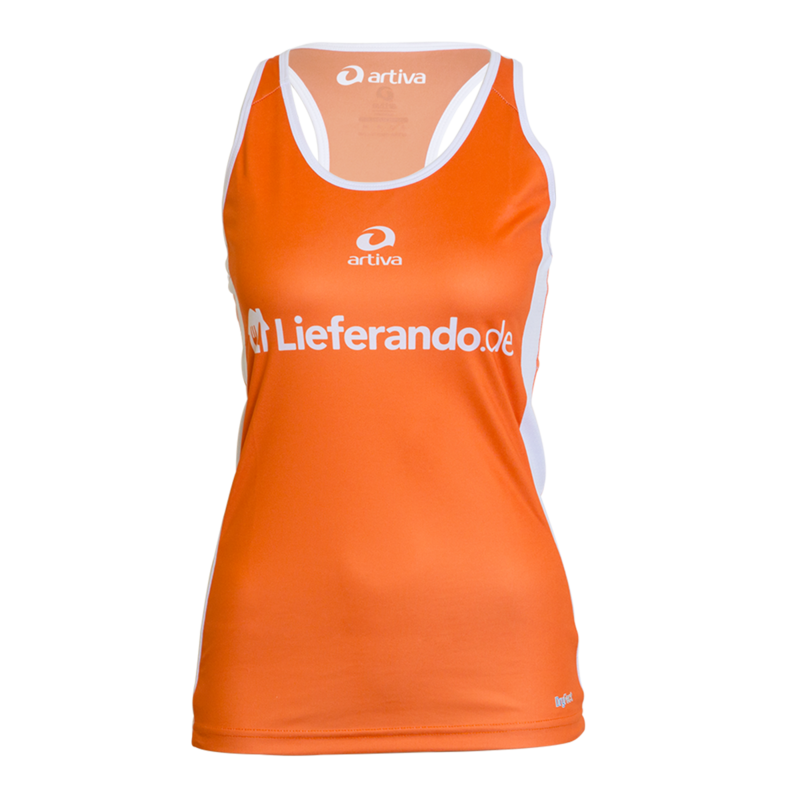 PERFORMANCE Racerback ärmelloses Laufshirt Damenschnitt