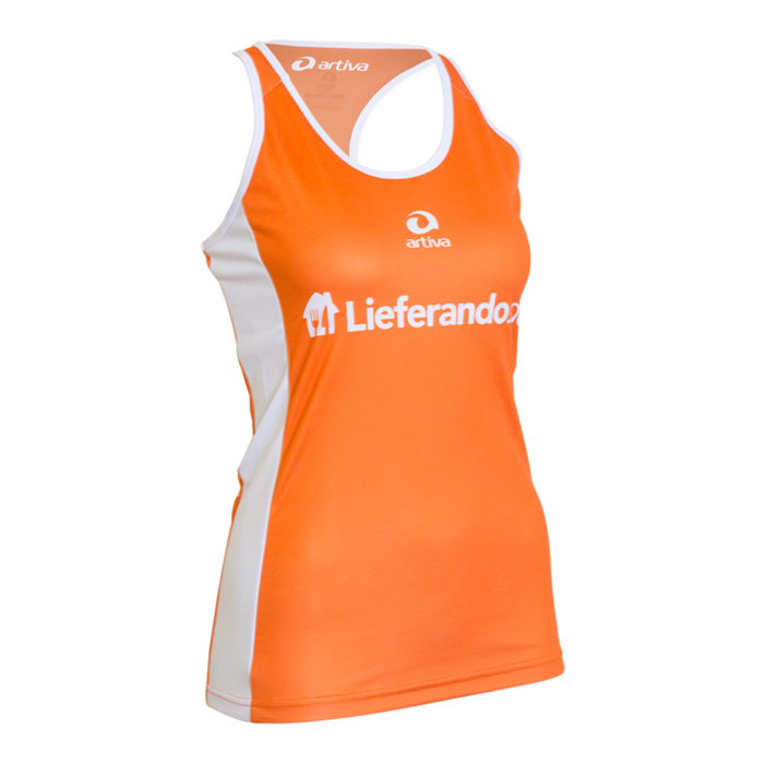PERFORMANCE Racerback ärmelloses Laufshirt Damenschnitt
