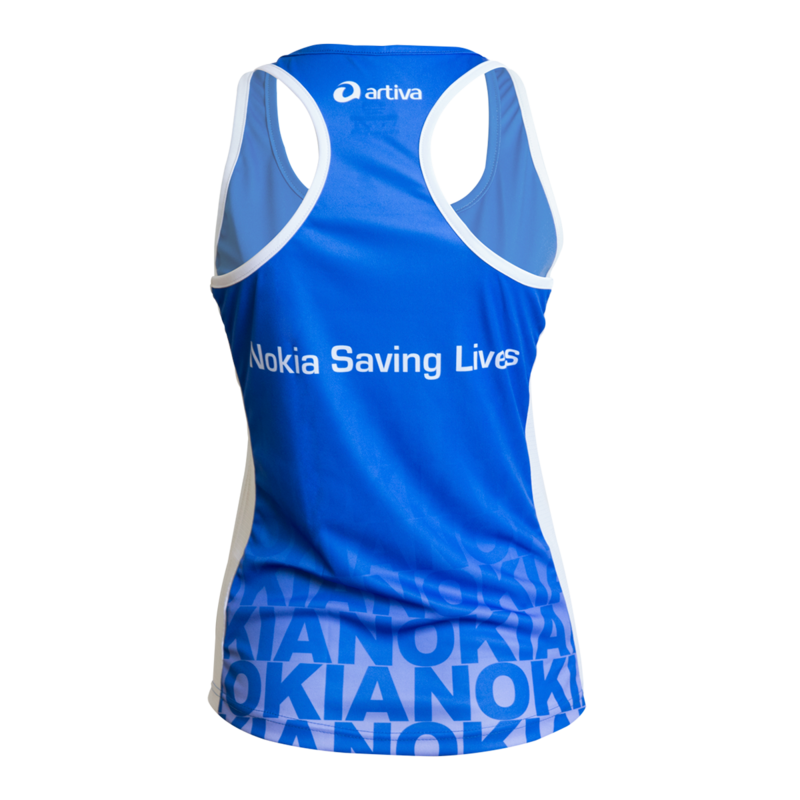 PERFORMANCE Racerback ärmelloses Laufshirt Damenschnitt