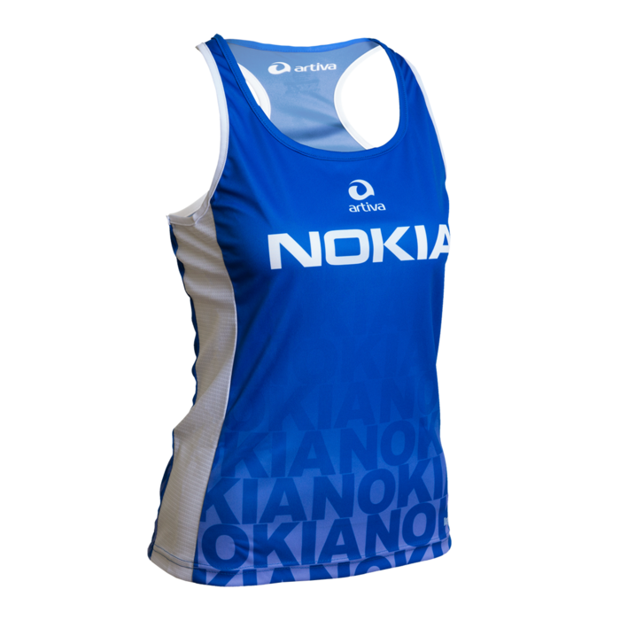 PERFORMANCE Racerback ärmelloses Laufshirt Damenschnitt