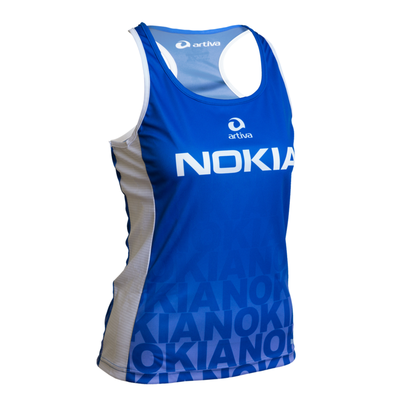 PERFORMANCE Racerback ärmelloses Laufshirt Damenschnitt