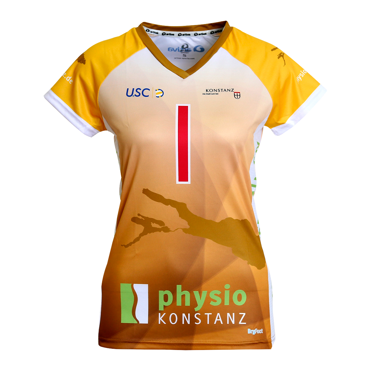 USC-constant-runningshirt-gold-women-front