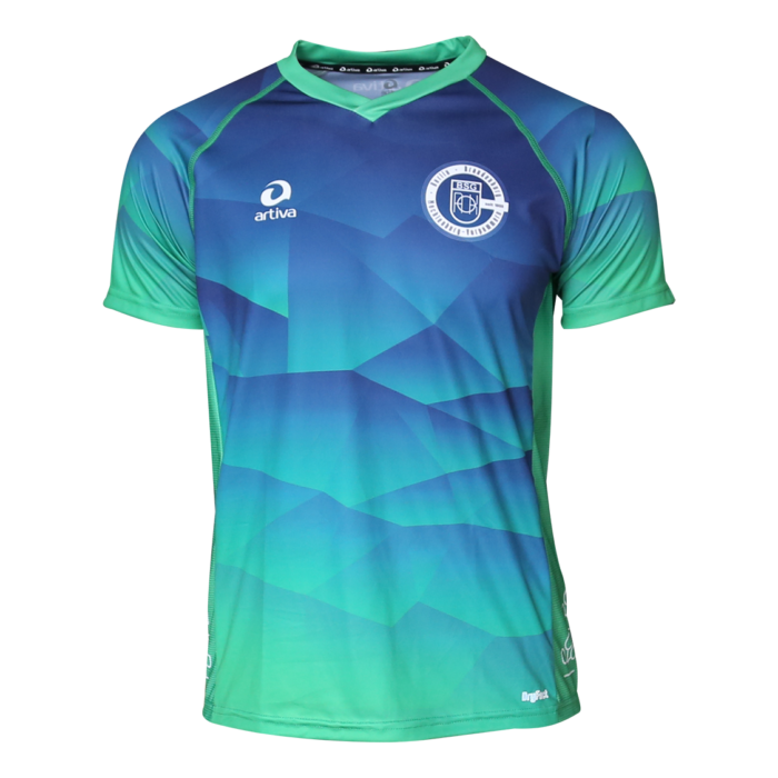 Harmonische All-Over-Print Laufshirts mit Stil im Firmen-CI